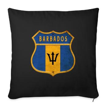 Barbados coat of arms flag design - Sofa pillowcase 17,3'' x 17,3'' (45 x 45 cm) - black - Front