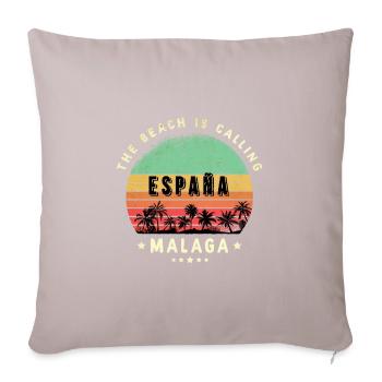 Malaga Spanien Strand Design - Sofakissenbezug 45 x 45 cm - helles Taupe - Vorne