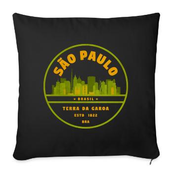 São Paulo Skyline Seal Green - Sofa pillowcase 17,3'' x 17,3'' (45 x 45 cm) - black - Front