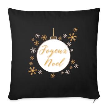Christmas Ball "Merry Christmas" - Sofa pillowcase 17,3'' x 17,3'' (45 x 45 cm) - black - Front