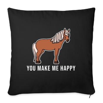 Icelandic Horses Statement Horse Love Cool Horses - Sofa pillowcase 17,3'' x 17,3'' (45 x 45 cm) - black - Front