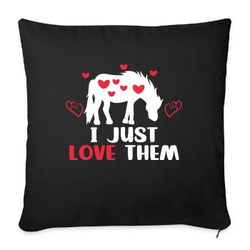 Icelandic Horses Heart Statement Horse Love Horse Fan - Sofa pillowcase 17,3'' x 17,3'' (45 x 45 cm) - black - Front