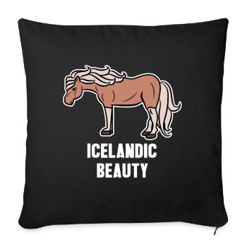 Icelandic Horses Cool Horse Statement Horse Fan - Sofa pillowcase 17,3'' x 17,3'' (45 x 45 cm) - black - Front