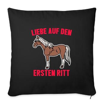 Cool Pferde Reiten Statement Islandpferde Ross - Sofakissenbezug 45 x 45 cm - Schwarz - Vorne