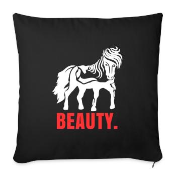 Icelandic horses horses saying horse love horse lover - Sofa pillowcase 17,3'' x 17,3'' (45 x 45 cm) - black - Front