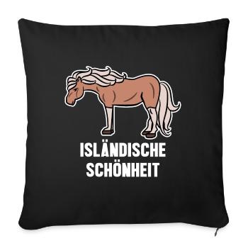 Islandpferde Pferdenarr Pferdeliebe Statement - Sofakissenbezug 45 x 45 cm - Schwarz - Vorne