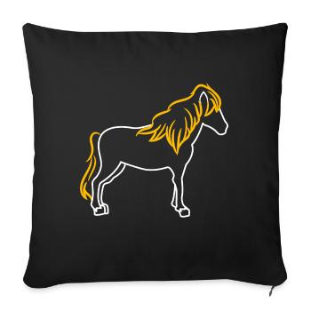 Horses Icelandic Stallion Arabian Icelandic Horses - Sofa pillowcase 17,3'' x 17,3'' (45 x 45 cm) - black - Front