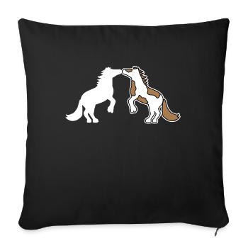 Cool Horses Horse Love Icelandic Horses Gallop - Sofa pillowcase 17,3'' x 17,3'' (45 x 45 cm) - black - Front