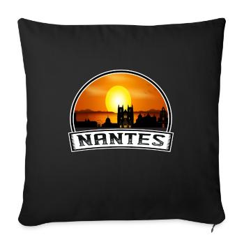 Nantes France Skyline Vintage Sunset Travel Souven - Sofa pillowcase 17,3'' x 17,3'' (45 x 45 cm) - black - Front