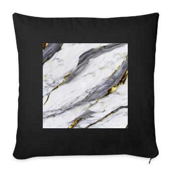 Marble White Gold Structure - Sofa pillowcase 17,3'' x 17,3'' (45 x 45 cm) - black - Front