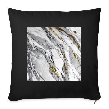 Marble Natural Stone White Gold Texture - Sofa pillowcase 17,3'' x 17,3'' (45 x 45 cm) - black - Front