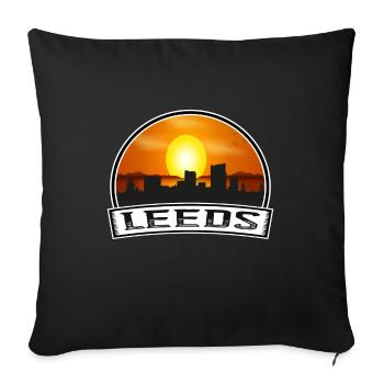 Leeds England Skyline Vintage Sunset Travel Souven - Sofa pillowcase 17,3'' x 17,3'' (45 x 45 cm) - black - Front