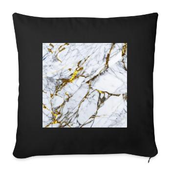 Marble White Gold Texture - Sofa pillowcase 17,3'' x 17,3'' (45 x 45 cm) - black - Front