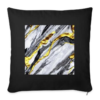 Marble gold structure - Sofa pillowcase 17,3'' x 17,3'' (45 x 45 cm) - black - Front