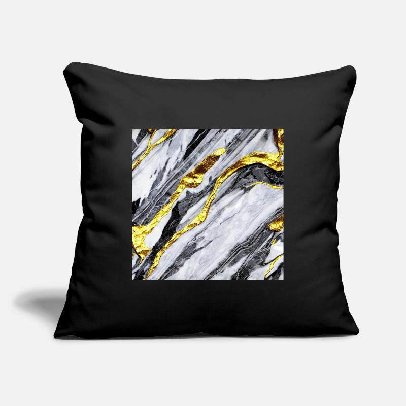 Structure en marbre or Housse de coussin décorative 45 x 45 cm
