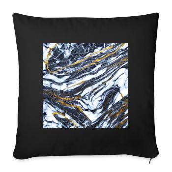 Marble meets gold Marble gold texture - Sofa pillowcase 17,3'' x 17,3'' (45 x 45 cm) - black - Front