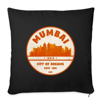 Mumbai City of Dreams Emblem - Sofakissenbezug 45 x 45 cm - Schwarz - Vorne