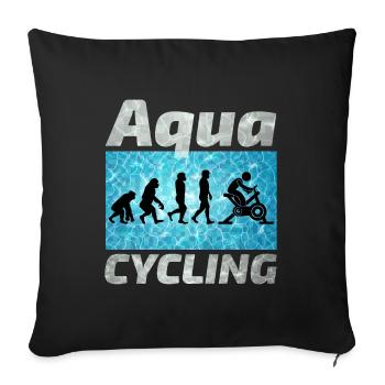 Aqua Cycling Schwimmbad Fitness Evolution - Sofakissenbezug 45 x 45 cm - Schwarz - Vorne