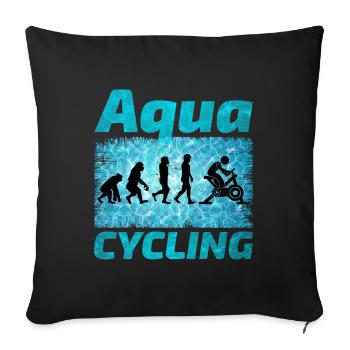 Aqua Cycling Schwimmbad Fitness Evolution - Sofakissenbezug 45 x 45 cm - Schwarz - Vorne