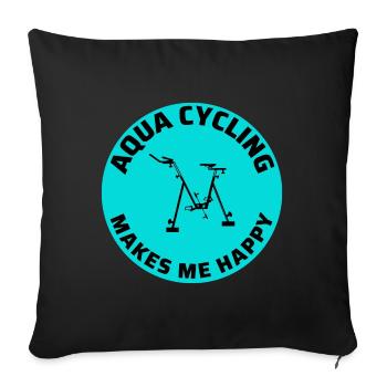 Aqua Cycling Piscine Fitness Training Coach - Housse de coussin décorative 45 x 45 cm - noir - Devant