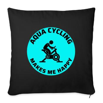 Aqua Cycling Piscine Fitness Training Coach - Housse de coussin décorative 45 x 45 cm - noir - Devant