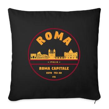 Silhouette de la capitale romaine - Housse de coussin décorative 45 x 45 cm - noir - Devant