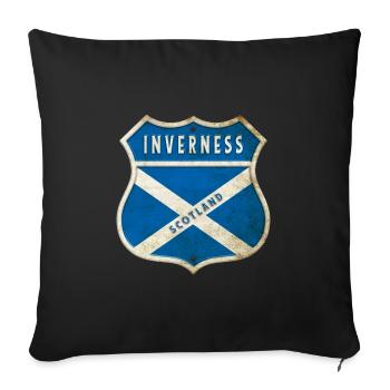 Design des armoiries d'Inverness en Écosse - Housse de coussin décorative 45 x 45 cm - noir - Devant