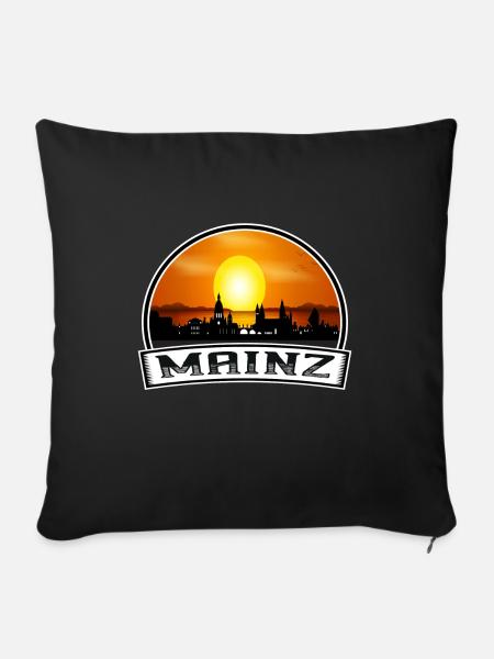 Mainz Deutschland Skyline Vintage Sunset Travel Souven - Sofakissenbezug 45 x 45 cm - Schwarz