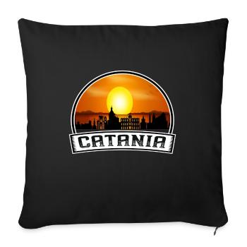 Catane Italie Skyline Vintage Sunset Travel Souven - Housse de coussin décorative 45 x 45 cm - noir - Devant
