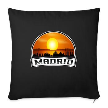 Madrid Espagne Skyline Vintage Sunset Travel Souveni - Housse de coussin décorative 45 x 45 cm - noir - Devant