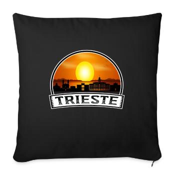 Trieste Italie Skyline Vintage Sunset Travel Souven - Housse de coussin décorative 45 x 45 cm - noir - Devant