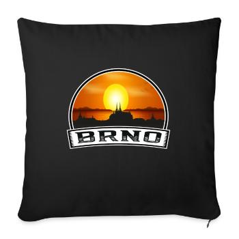 Brno Tchéquie Skyline Vintage Sunset Travel Souveni - Housse de coussin décorative 45 x 45 cm - noir - Devant