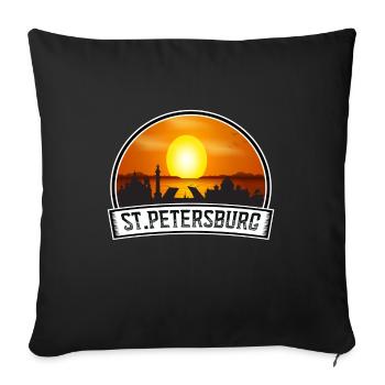 Saint-Pétersbourg Russie Skyline Vintage Sunset Travel - Housse de coussin décorative 45 x 45 cm - noir - Devant