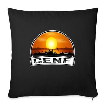 Genf Schweiz Skyline Vintage Sunset Travel Sou - Sofakissenbezug 45 x 45 cm - Schwarz - Vorne