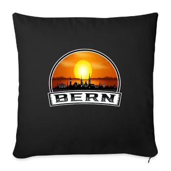 Berne Suisse Skyline Vintage Sunset Travel Sou - Housse de coussin décorative 45 x 45 cm - noir - Devant