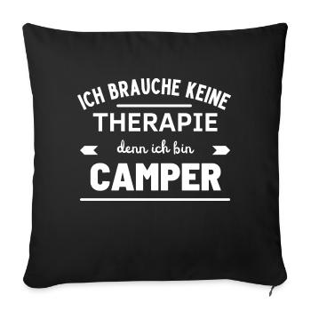 Je n’ai pas besoin de thérapie parce que je suis campeur - Housse de coussin décorative 45 x 45 cm - noir - Devant