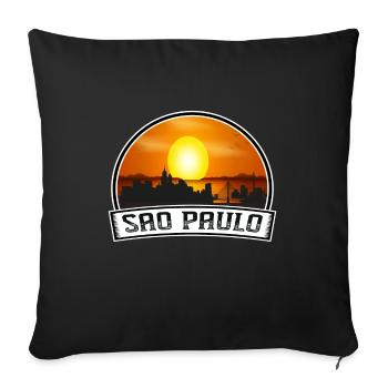Sao Paulo Brazil Skyline Vintage Sunset Travel Sou - Sofa pillowcase 17,3'' x 17,3'' (45 x 45 cm) - black - Front