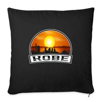 Kobe Japan Skyline Vintage Sonnenuntergang Reise Souvenir - Sofakissenbezug 45 x 45 cm - Schwarz - Vorne