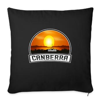 Canberra Australia Skyline Vintage Sunset Travel S - Sofa pillowcase 17,3'' x 17,3'' (45 x 45 cm) - black - Front