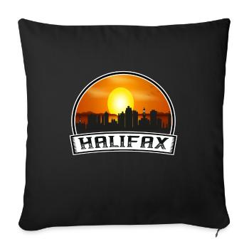 Halifax Canada Skyline Vintage Sunset Travel Souve - Sofa pillowcase 17,3'' x 17,3'' (45 x 45 cm) - black - Front