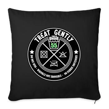 Gentle treatment Unique piece is 55 | Colors can be changed - Sofa pillowcase 17,3'' x 17,3'' (45 x 45 cm) - black - Front