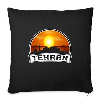 Tehran Iran Skyline Vintage Sunset Travel Souvenir - Sofa pillowcase 17,3'' x 17,3'' (45 x 45 cm) - black - Front