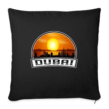 Dubaï Emirats Arabes Unis Skyline Vintage Sunset Souvenir de voyage - Housse de coussin décorative 45 x 45 cm - noir - Devant