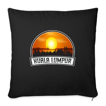 Kuala Lumpur Malaisie Skyline Vintage Sunset Trave - Housse de coussin décorative 45 x 45 cm - noir - Devant