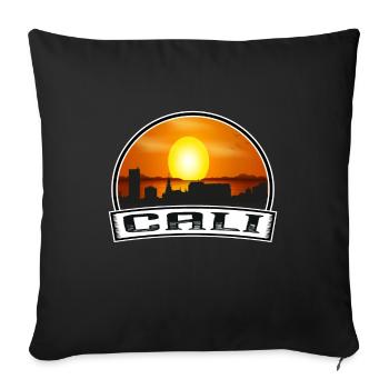 Cali Colombie Skyline Vintage Sunset Travel Souven - Housse de coussin décorative 45 x 45 cm - noir - Devant