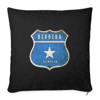 Motif du drapeau berbera de la Somalie - Housse de coussin décorative 45 x 45 cm - noir - Devant