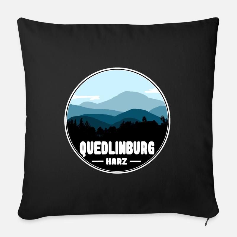 Quedlinburg Harz - Sofakissenbezug 45 x 45 cm - Schwarz