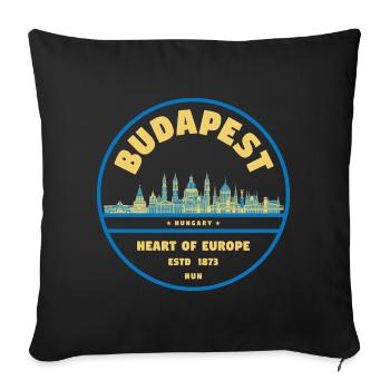 Budapest Skyline Emblem Heart of Europe - Sofa pillowcase 17,3'' x 17,3'' (45 x 45 cm) - black - Front