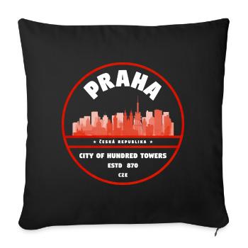 Praha Skyline Seal - Sofa pillowcase 17,3'' x 17,3'' (45 x 45 cm) - black - Front