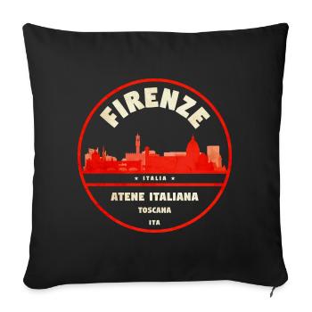 Timbres vintage Firenze Italiana - Housse de coussin décorative 45 x 45 cm - noir - Devant